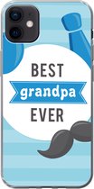 Geschikt voor iPhone 12 mini hoesje - Spreuken - Best grandpa ever - Quotes - Opa - Siliconen Telefoonhoesje
