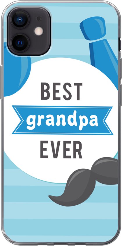 Geschikt voor iPhone 12 mini hoesje - Spreuken - Best grandpa ever - Quotes - Opa - Siliconen Telefoonhoesje