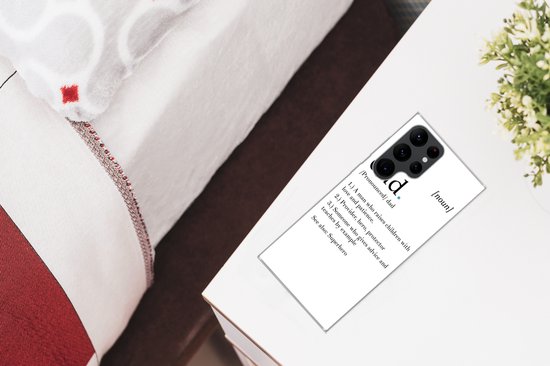 Telefoonhoesje Geschikt voor Samsung Galaxy S22 Ultra hoesje - Spreuken - Papa definitie - Quotes - Dad - Siliconen Telefoonhoesje Telefoonhoesje