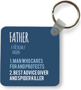 Sleutelhanger - Uitdeelcadeautjes - Quotes - Spreuken - Father - Woordenboek - Papa - Plastic - Vaderdag cadeau - Geschenk - Cadeautje voor hem - Tip - Mannen