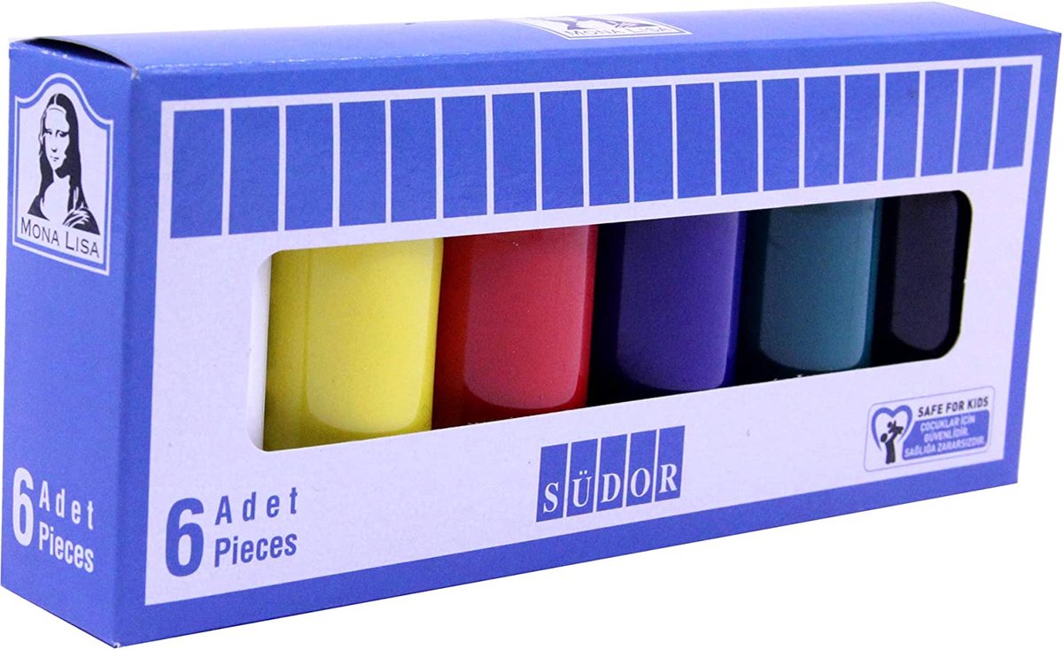 SÜDOR Acrylverfset voor kinderen en volwassenen | Universele verf voor hout, steen, canvas, polyester, papier, gips, stof, leer, metaal | Acrylverfset (6 x 40 ml basiskleuren) — afbeelding 5