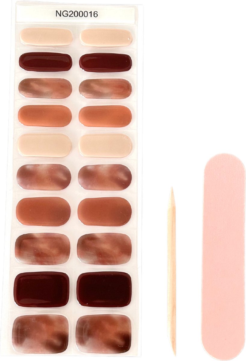 Goedkoopste BIMA Nails - Gellak Nagel Stickers - Gel Nagel Wraps - Nail Art - Marble Nagels - Bronze Marble