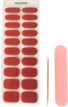 BIMA Nails - Gellak Nagel Stickers - Gel Nagel Wraps - Bruin/Rood - Effen kleur - UV lamp nodig - Rust Brown