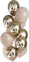Folat - Golden Latte 20 jaar ballonnen (12 stuks)