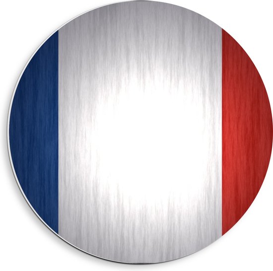 PVC Schuimplaat Muurcirkel - Franse Vlag - 40x40 cm Foto op Muurcirkel (met ophangsysteem)