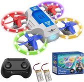 Huntex Mini-Drone Blauw met Verlichting voor Kinderen en Volwassenen - RC Voertuigen - Spraakbesturing Verlicht - 3D-flip - Headless Modus voor Beginners - Kinderspeelgoed - Verjaardagscadeau - Inclusief 2 Accu's en Batterijen
