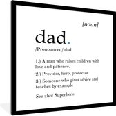 Fotolijst incl. Poster - Spreuken - Papa definitie - Quotes - Dad - 40x40 cm - Posterlijst