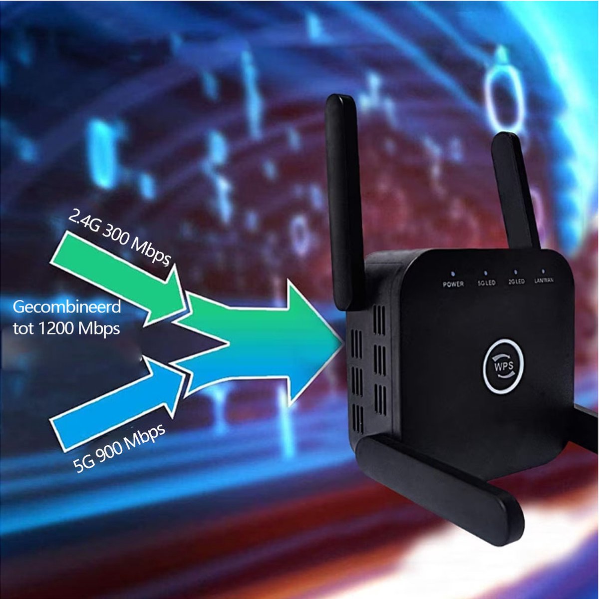 Vaxiuja -Routeur -Amplificateur de signal réseau sans fil - Transmission  1200 Mbps 