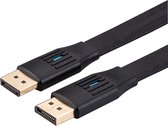 VALUE Câble DisplayPort, v1.4, plat, DP M/M, noir, 3 m