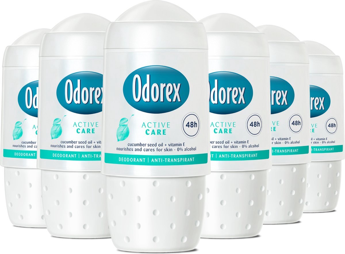 Goedkoopste Odorex Active Care Deodorant Roller - Deodorant - 6x 50 ml - Voordeelverpakking
