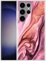 Cazy Hoesje geschikt voor Samsung Galaxy S23 Ultra Dromerig Marmer