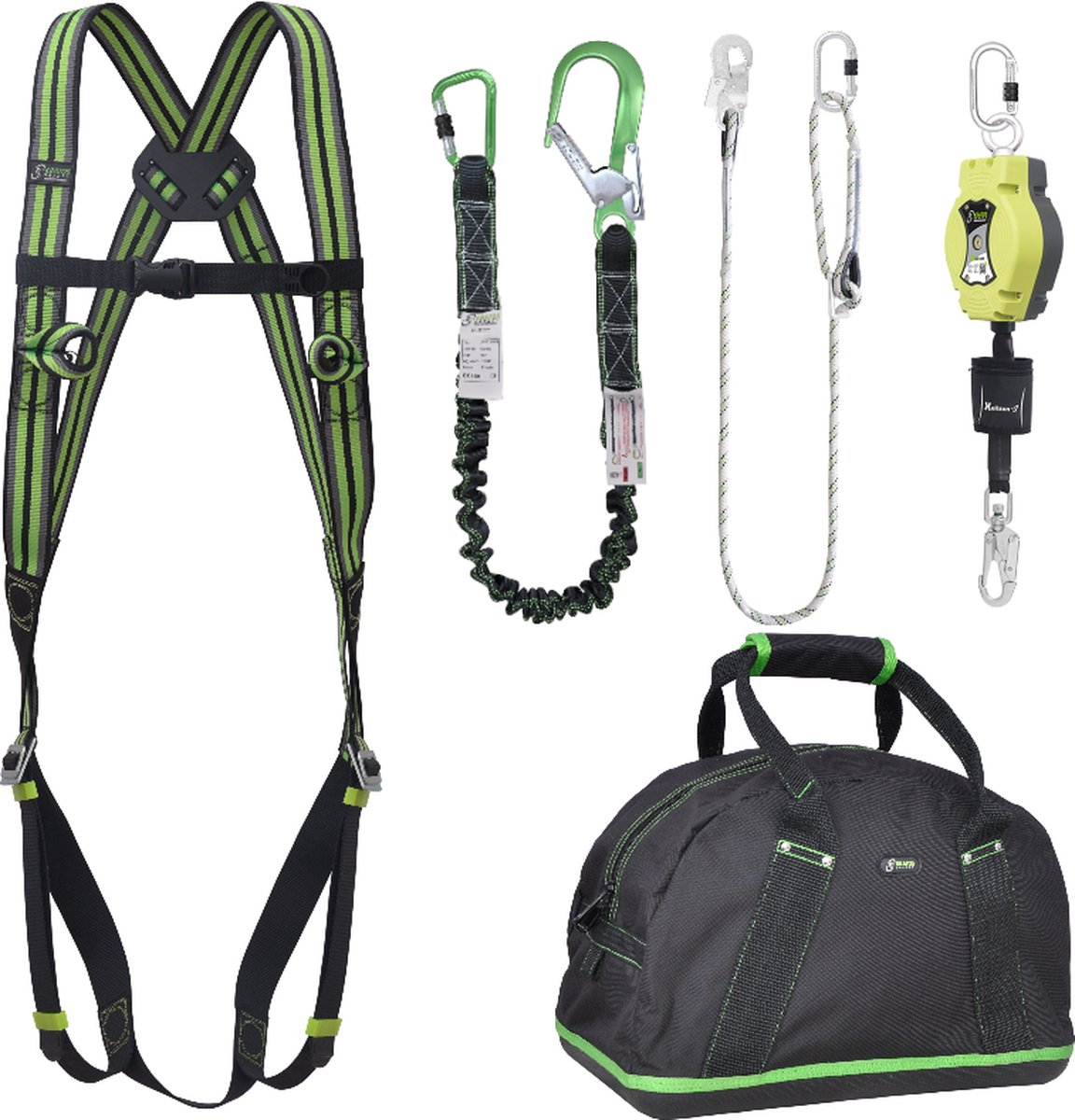 Kratos complete set valbeveiliging basic - Valstopblok - Elastische leeflijn - Werkpositielijn 2m