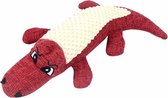Crocodile - Jouet pour Chien - 30cm - Bip Sonore - Lin / Peluche - Rouge - Hug for Dog