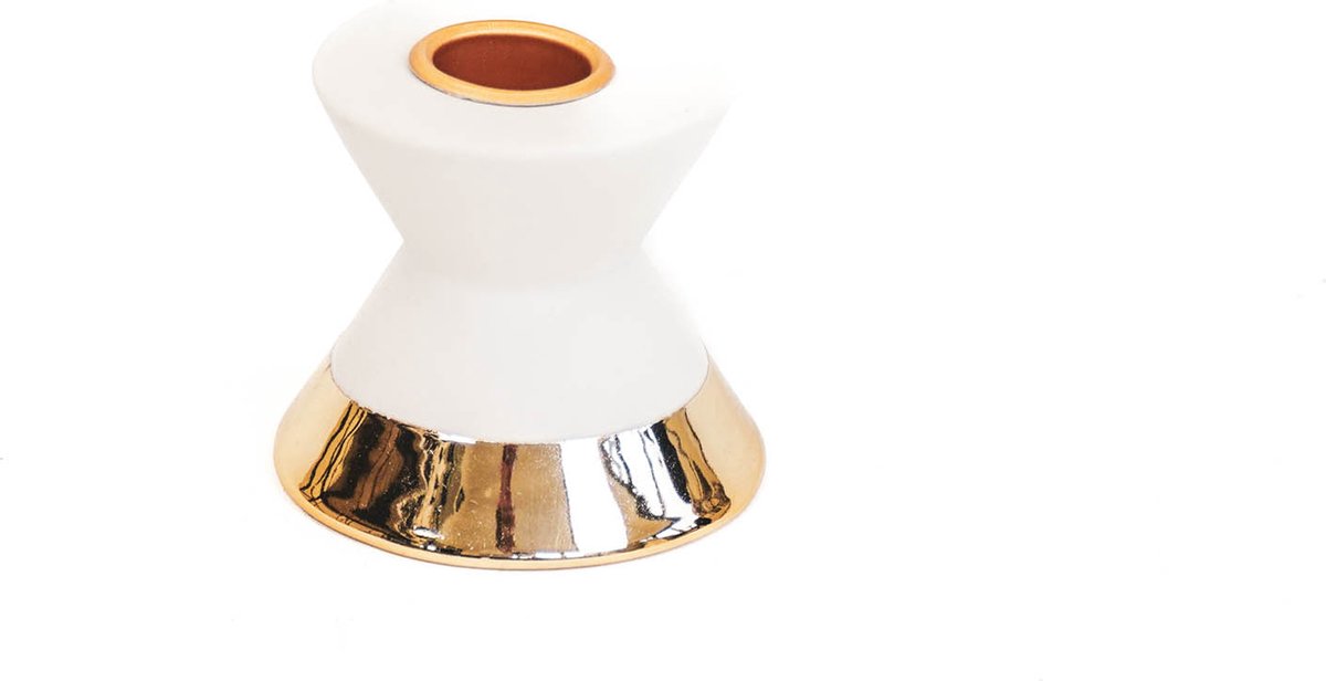 Housevitamin Gouden Dip Dye Kandelaar- 7,5x7,5x6,5 wit