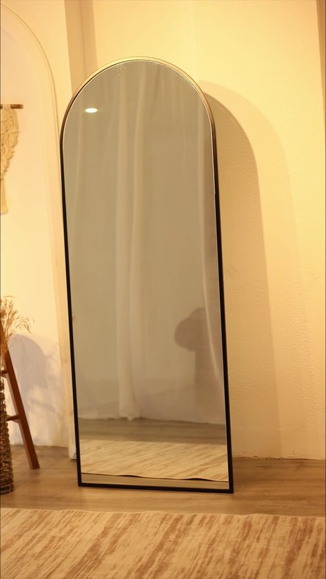 Moodliving Grand Miroir Plein Pied Ovale Zwart - Métal - Miroir - Miroir  Suspendu -... | bol