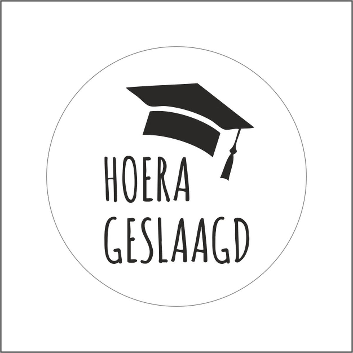 Sticker - "Geslaagd" - Etiketten - 39mm - Wit/zwart - Sluitzegel - Sluitsticker - Premium Kwaliteit