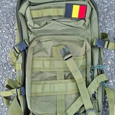 XL Groene Militaire Rugzak met Belgische Vlag - 35L Capaciteit