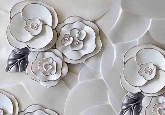 Wonninek 3Stück Metall Blumen Wanddekoration, Bunte Metall Blumen Wandskulptur, Schwarze Minimalistische Vase Wandkunst für Terrasse Wohnzimmer Badezimmer Schlafzimmer Esszimmer Küche Dekorationen