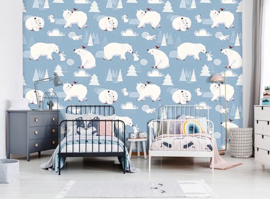 Fotobehang - Vlies Behang - Vrolijke Apen in de Jungle - Kinderbehang Fotobehang - Vlies Behang - Vrolijke Apen in de Jungle - Kinderbehang