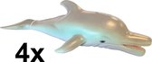 4x Dolfijn 35 cm zacht rubber voor speelgoed en decoratie - zomerspeelgoed - waterspeelgoed - speelgoed dieren - set van 4 stuks