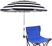 Stoelparaplu met Klem, Universeel Verstelbare Strandstoelparaplu UV-bescherming Zonneschermparaplu voor Terrasstoel, Strandstoel, Kinderwagen, Sportstoel, Rolstoel en Wagon(Paars