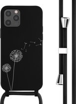 iMoshion Hoesje Geschikt voor iPhone 12 Pro / 12 Hoesje Met Koord - iMoshion Siliconen design hoesje met koord - Zwart / Dandelion Black