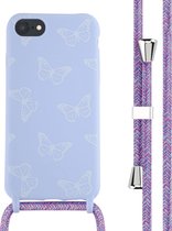 iMoshion Hoesje Geschikt voor iPhone SE (2022) / SE (2020) / 8 / 7 Hoesje Met Koord - iMoshion Siliconen design hoesje met koord - Meerkleurig / Butterfly