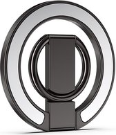 Metalen Vinger Ring Geschikt voor MagSafe met Standaard Zwart