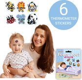 KLUZOO - Fever Zoo - Thermometer Baby Stickers - Kinderen Koortsthermometer - Lichaamsthermometer Voorhoofd - 6 Stickers