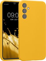 kwmobile telefoonhoesje geschikt voor Samsung Galaxy A34 5G - TPU backcover met siliconen coating - Smartphone case in stralend geel