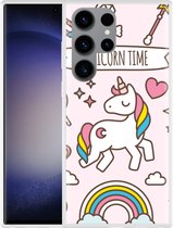 Cazy Hoesje geschikt voor Samsung Galaxy S23 Ultra Unicorn Time