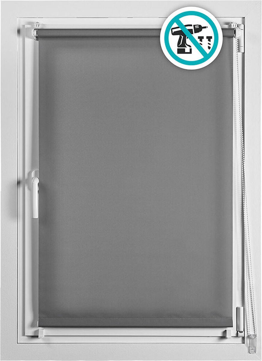 Rolgordijn Stor Planet Clip&Fix Grijs 90 x 180 cm