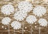 Fotobehang - Vlies Behang - Witte Bloemetjes Kunst - Bloemen op Sierstenen Muur - 312 x 219 cm