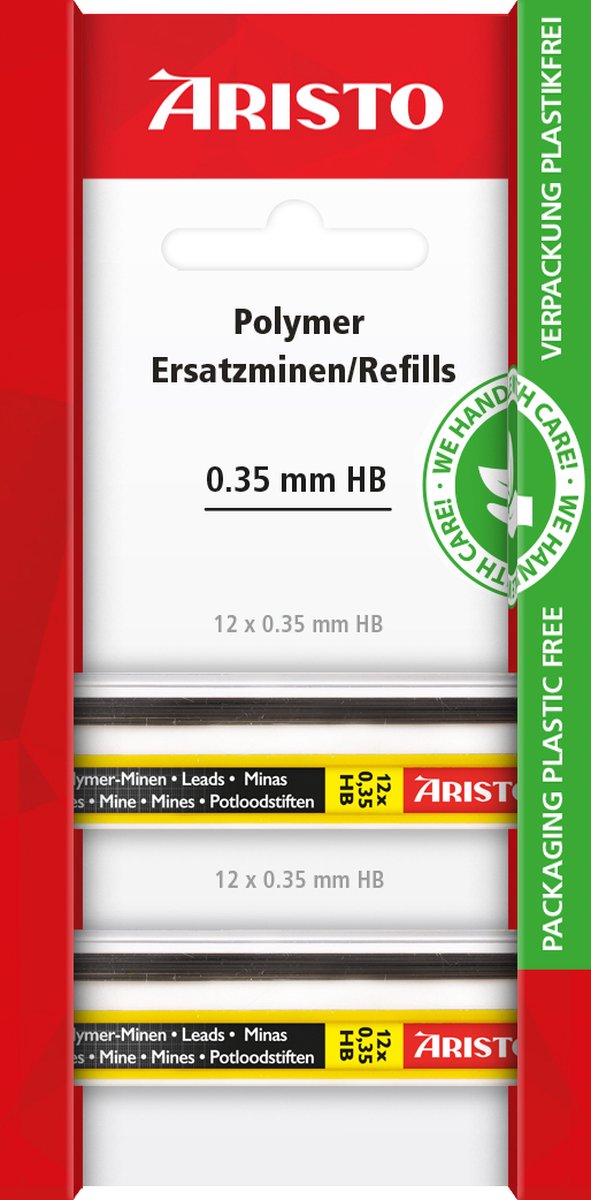 Aristo potloodstiftjes - HI-Polymer - hardheid HB - lijnbreedte 0.3mm - in blisterverpakking - AR-86308EB
