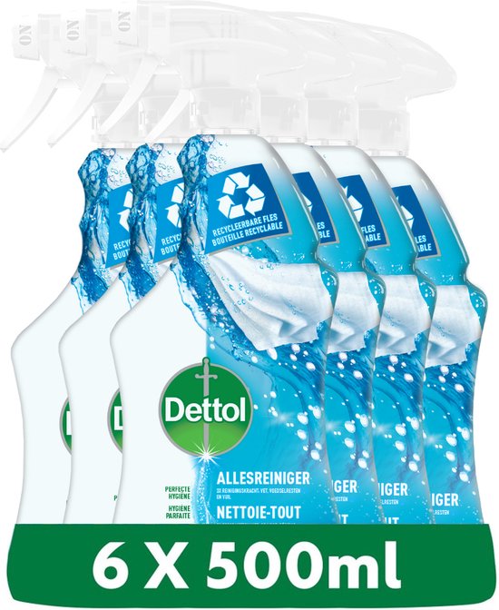 Dettol - Power & Fresh - Allesreiniger Spray - Katoenfris - 6 x 500 ml