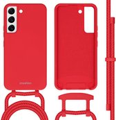 iMoshion Hoesje Geschikt voor Samsung Galaxy S22 Hoesje Met Koord - iMoshion Color Backcover met afneembaar koord - Rood