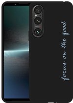 Cazy Hoesje Zwart geschikt voor Sony Xperia 1 V Focus On The Good