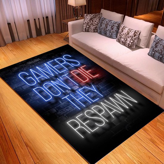 Computerkamer mat GAME PRO | Games | Tapijt | Respawn | Leuke tekst | Decoratie spel lounge