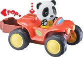 Klorofil De Quad Speelset - Speelauto - Interactief kinderspeelgoed - Met figuur uit de familie van panda's - Speelgoed vanaf 1.5 jaar - 2-Delig - Kunststof