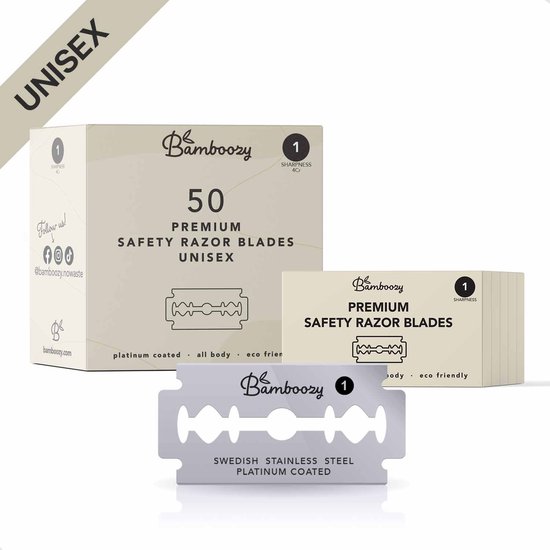 Foto: Bamboozy safety razor blades unisex 50 stuks safety razor scheermesjes mesjes voor bamboozy safety razors