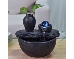 Kamerfontein Boeddha Silice (19cm) | Binnenfontein | Waterornament | Incl. LED Verlichting | Feng Shui Webwinkel