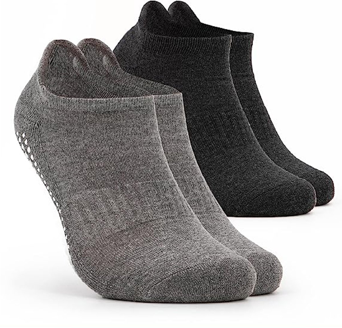 Malinsi® Sokken Antislip 2-Pack - 2 Paar Laag - maat 36-41 - Yoga Enkelsokken - Huissokken Dames en Heren anti slip - Gripsokken voor Yoga Pilates Ballerina Ballet - Fietssokken Wielrensokken Fiets tennissokken & Voetbal — cadeau in Cadeau-ideeën - foto 2