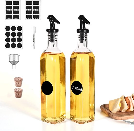 Bouteille d'Huile d'Olive, 2 Bouteilles de Distributeur d'Huile en