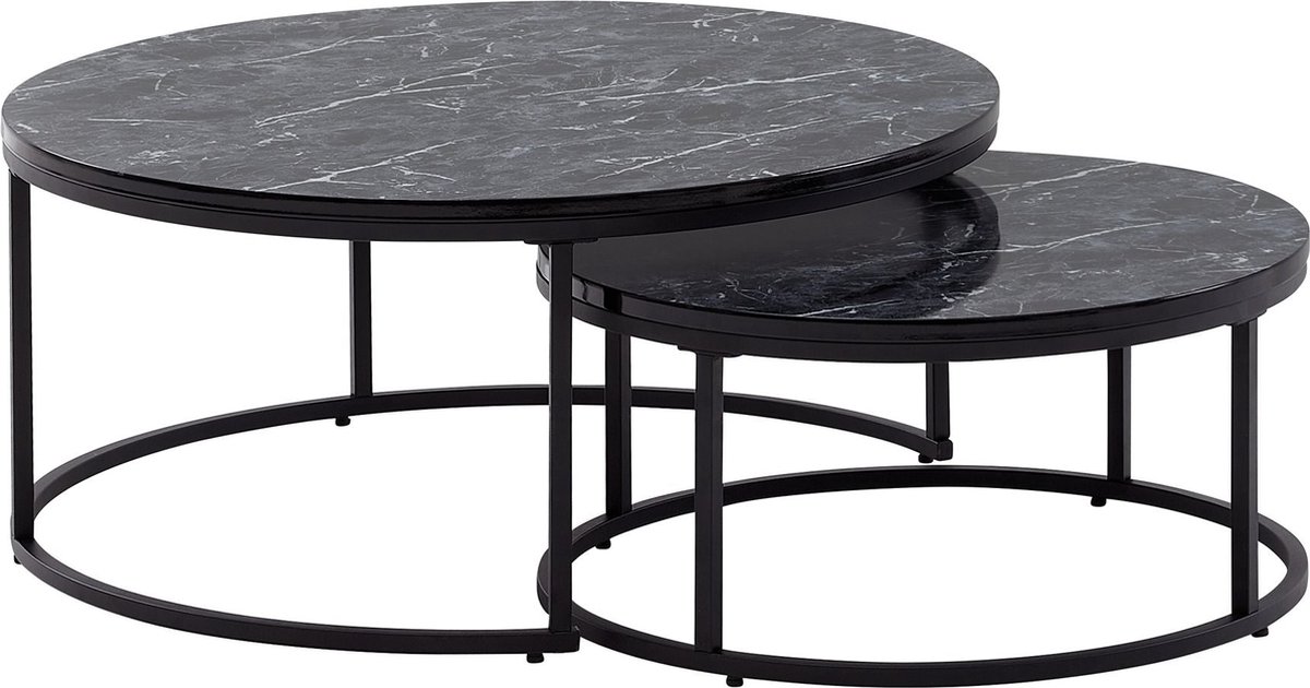 Rootz salontafels - ronde salontafels met zwarte marmerlook - modern ...