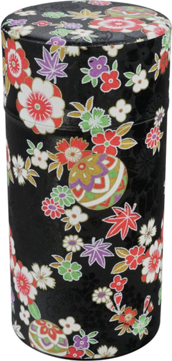 Tokyo Design Studio - Theeblik - Zwarte Bloemen - RVS