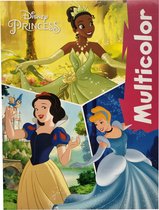 Disney Princess - kleurboek - 32 pagina's waarvan 17 kleurplaten en met voorbeelden in kleur - wit tekenpapier - knutselen - kleuren - prinsessen - Assepoester - Sneeuwwitje - Tiana - verjaardag - kado - cadeau