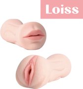 Loiss® - Masturbator - 2-1 Deepthroat & Pussy - Blowjob - Pocket Pussy en Mond - Sex Toy voor Mannen - 21 cm - Sinterklaas - Kerst 2023