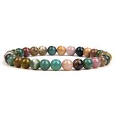 Bixorp Gems Bracelet en pierres précieuses d'agate amérindienne 6 mm - Bracelets de perles en perles de pierres précieuses - Cadeau spirituel - 18 cm