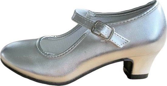 Elsa & Anna schoenen zilver - Spaanse Prinsessen schoenen - maat 29 (binnenmaat 19 cm) bruidsmeisje communie feest
