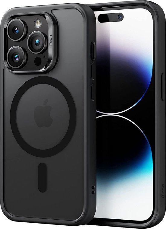 Hoes voor iPhone 14 Pro hoesje met MagSafe Zwart shock proof - Anti Shock